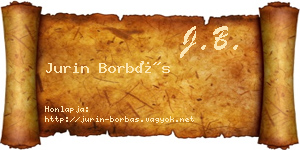 Jurin Borbás névjegykártya